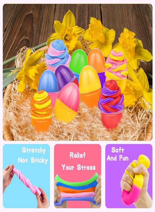 LUKBERA 24pcs Prefilled Easter Eggs with Butter Slime, Stuffers Non-Sticky Putty Slime for Kids Easter Fillers Hunt Classroom Prize - Image 3